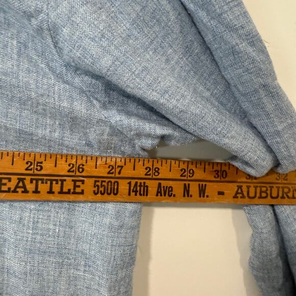 J.Jill Women's Shirt Top Blouse Button Down Light Blue Plus 2X Flowy Lightweight - Picture 8 of 9